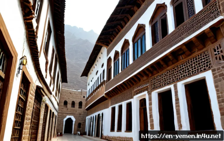 예멘 사나 고대 건축 양식 - Photorealistic wide-angle view of historic Old Sana’a, Yemen, tall multi-story rammed-earth and bric...